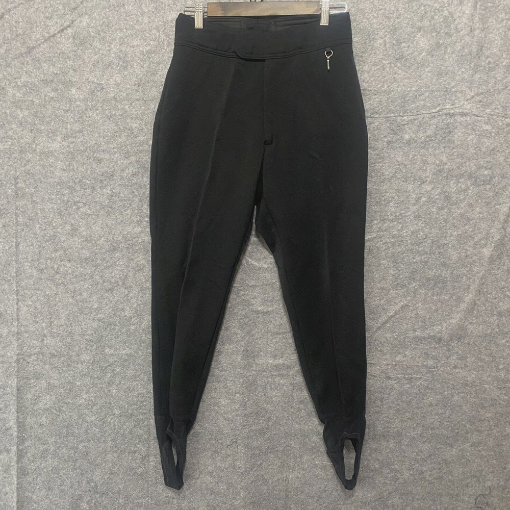 Vintage Schoeller Skifans Stirrup Ski Pants Womens Sz 10 Black Wool Blend‎
